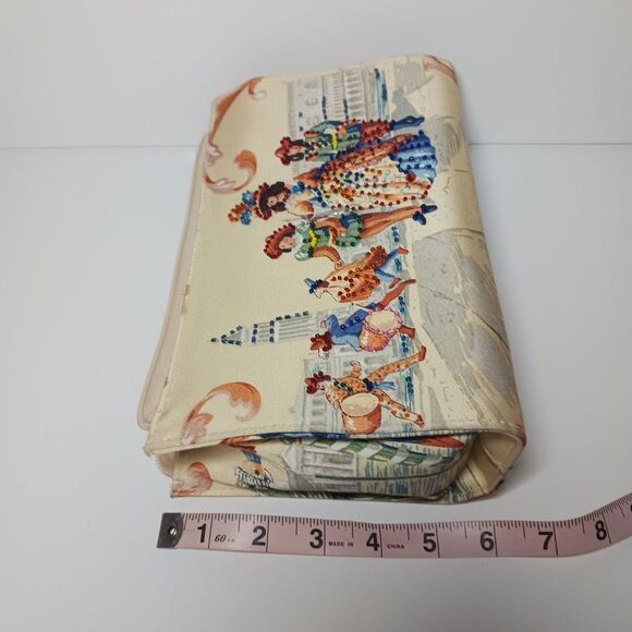 Masquerade Tapestry Beaded Purse Clutch Figure Art Italy - Picture 5 of 10